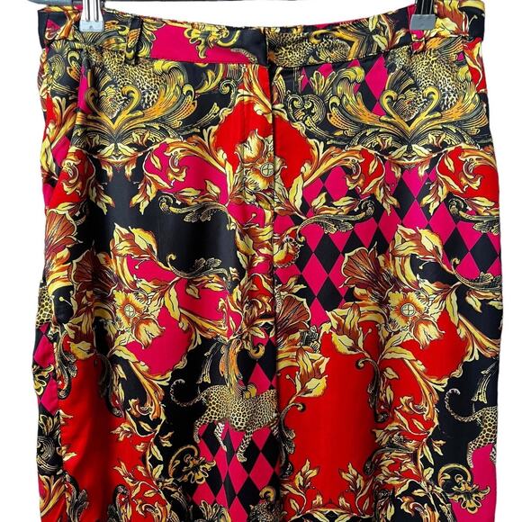 Jade London Palazzo Pants Sz L Animal Print Side Pockets Zip Front Closure - Picture 2 of 11